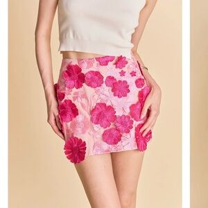 Endless Rose Floral Embroidered Mini Skirt